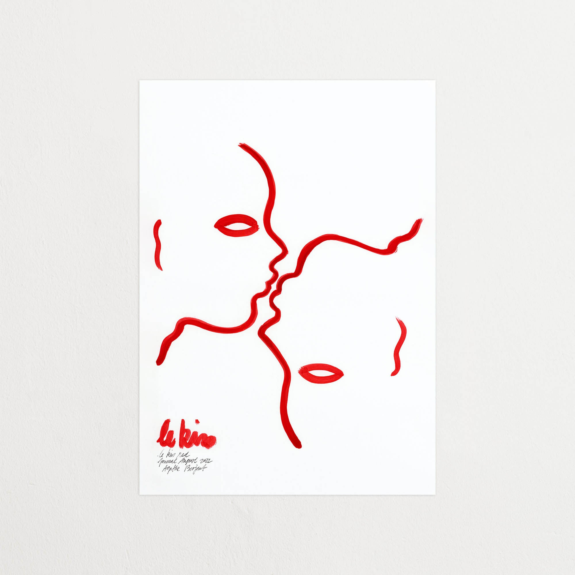 Le Kiss red | Minimalist line drawing | Agathe Berjaut