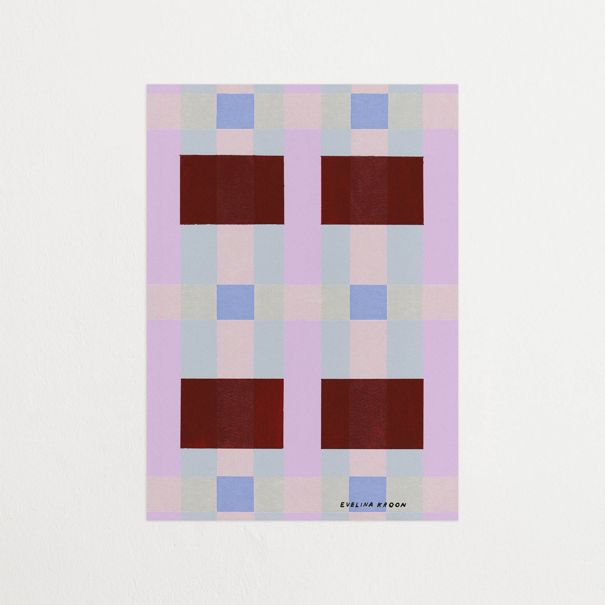 Juni | Art print | Colorful checkered pattern | Evelina Kroon