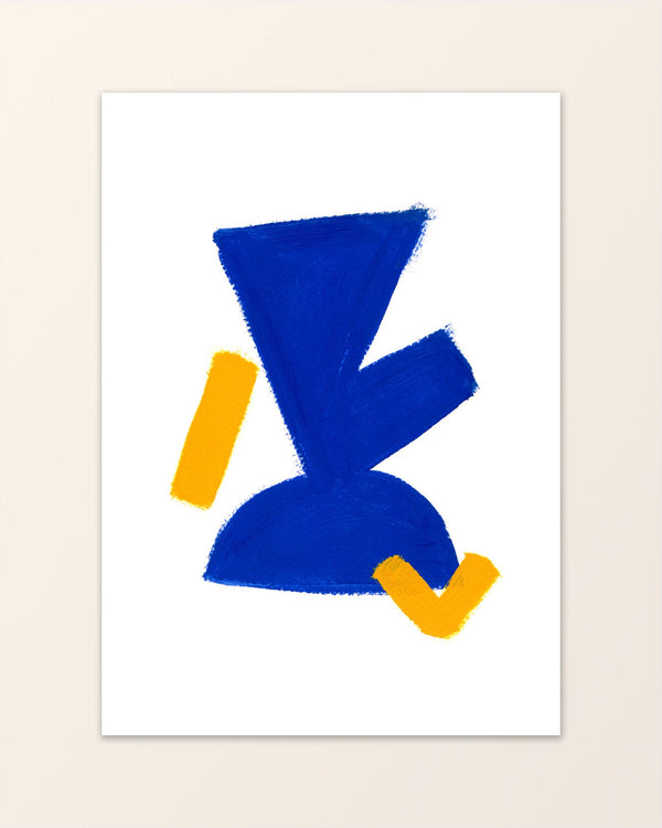 Oi! II - Minimalistic Art Print in yellow and blue - Nari Jo