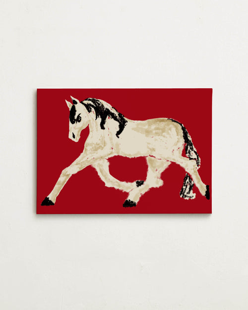 Canvas - Trotting Pony - Tomato Red