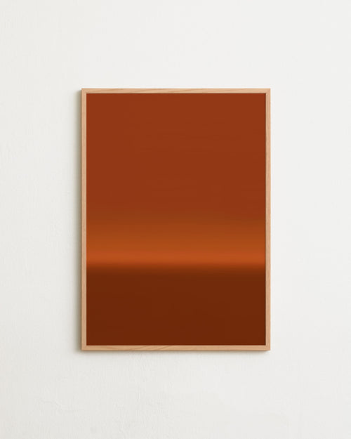 Framed artwork with a gradient of brown colors on a white background