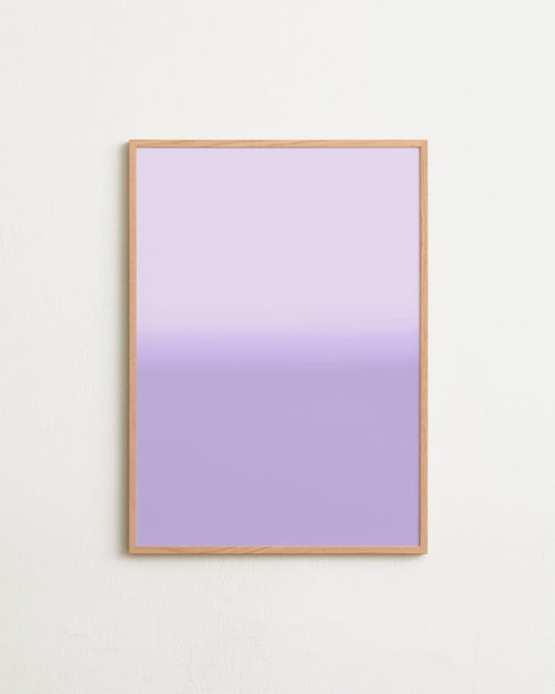 Framed artwork with a gradient from pink to purple on a white background