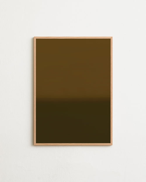 Framed artwork with a gradient from brown to black on a white background