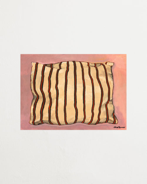 Thin stripe pillow pink