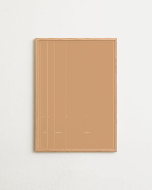 Beige cork board with a grid pattern on a white background