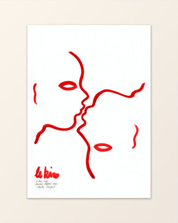 Le Kiss red - Minimalistic Art Print - Agathe Berjaut