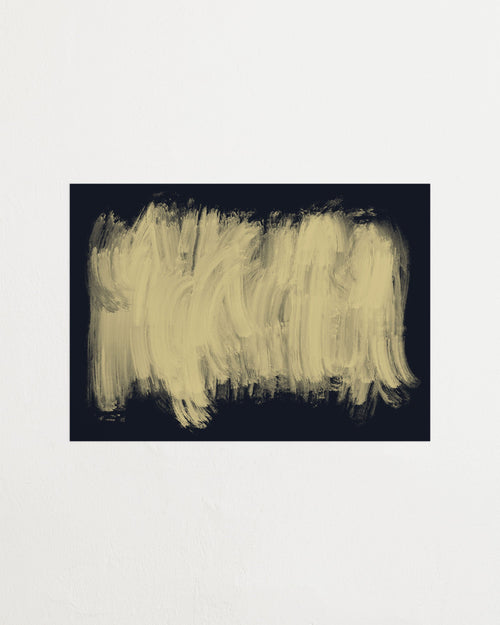 Abstract art piece with beige brush strokes on a black background