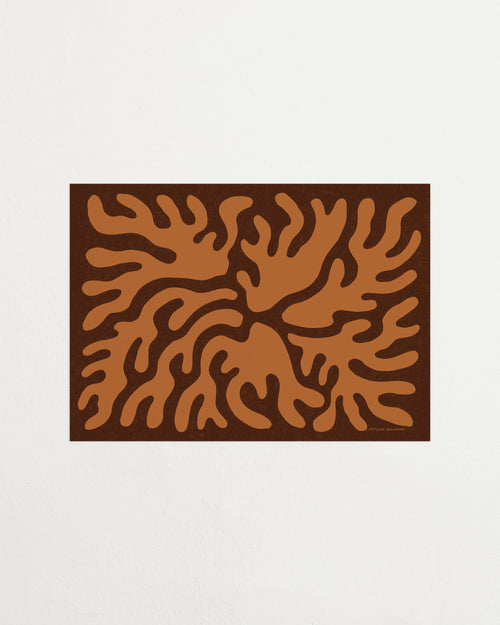 Brown abstract design on a white background