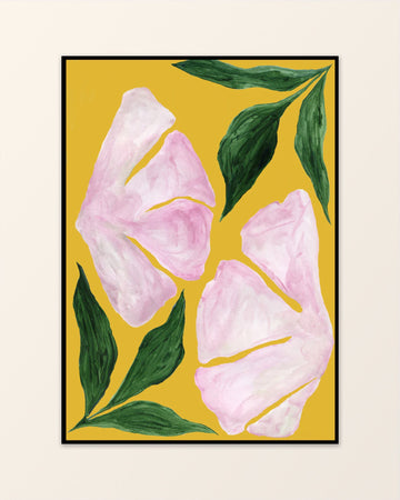 June - Art Print with pink flowers - Anna Mörner