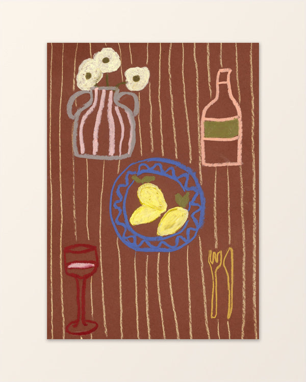 Lemons for dinner - Art Print for the kitchen - Jennie Petersen