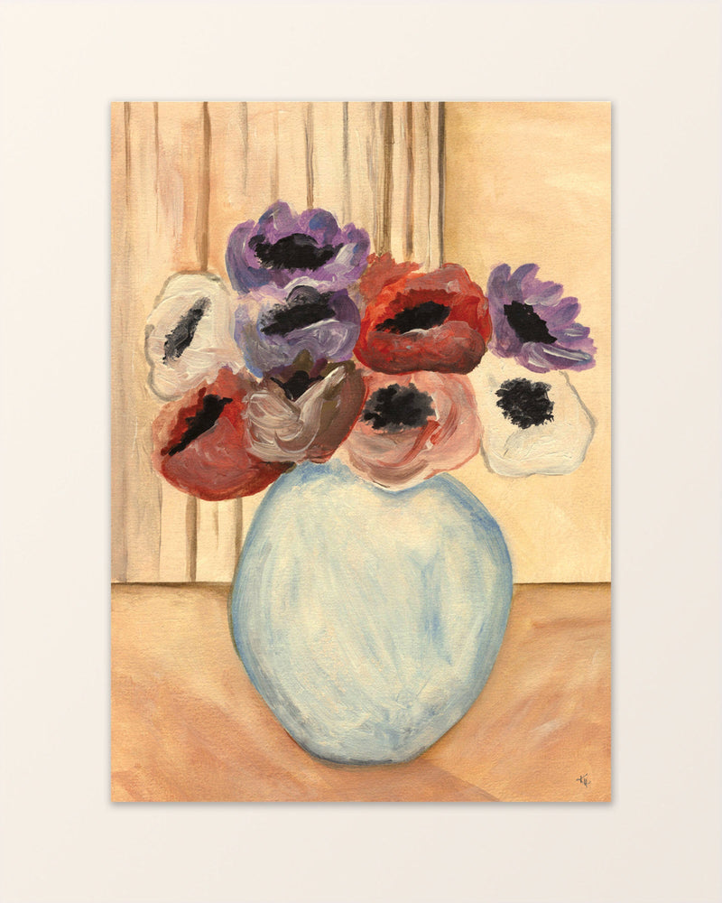 Blå vas - Art Print i n light colours - Kajsa Hagelin