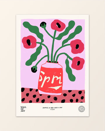 Madelen Möllard - Poppies in red Spritz can - Limited Edition - Wall of Art - Stockholms Bränneri