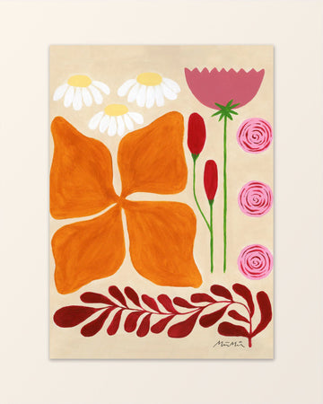 Flower field - Playful Art Print - Mathilda Månsson