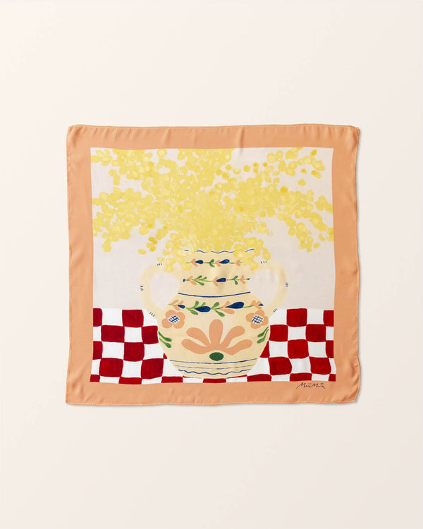 Art scarf with the name Mimosa