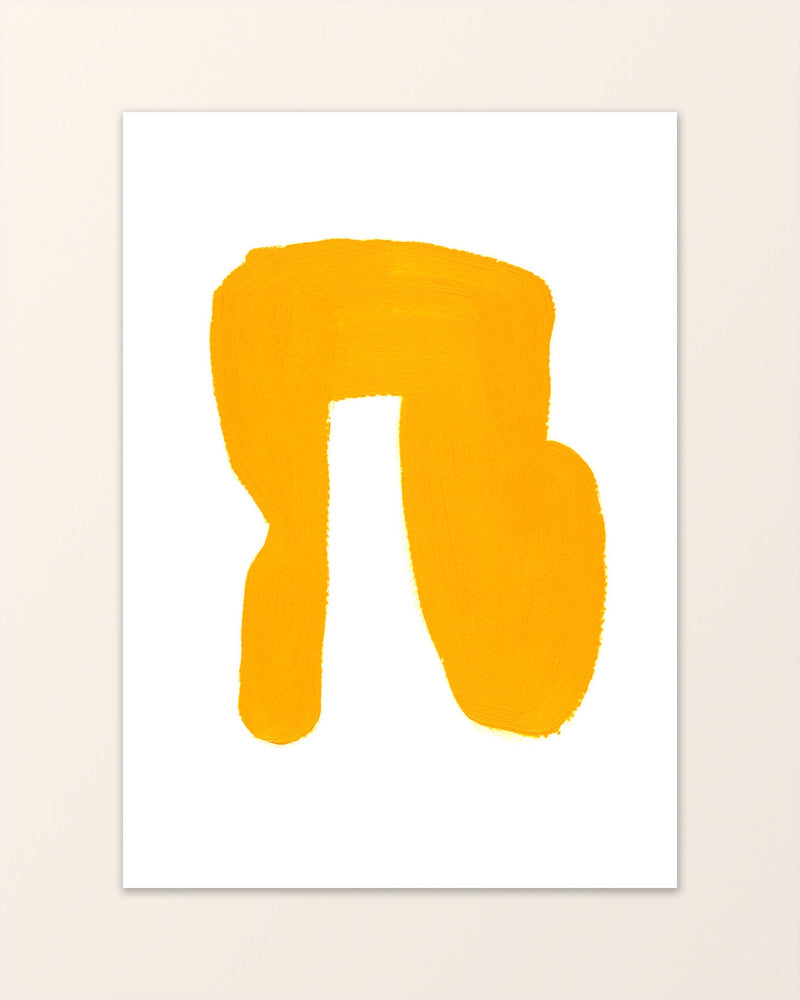 Oi! VII - Art Print with asymmetrical shape in bright yellow - Nari Jo