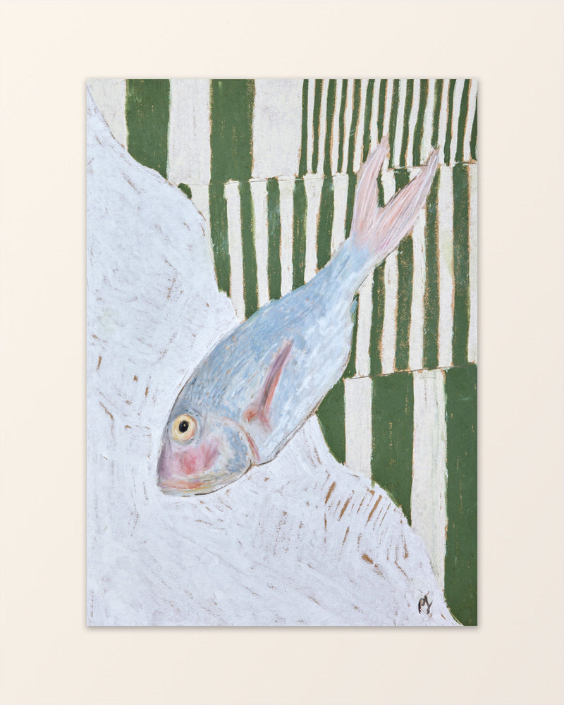 Phoebe Stone - Fish with olive stripe - Poster
