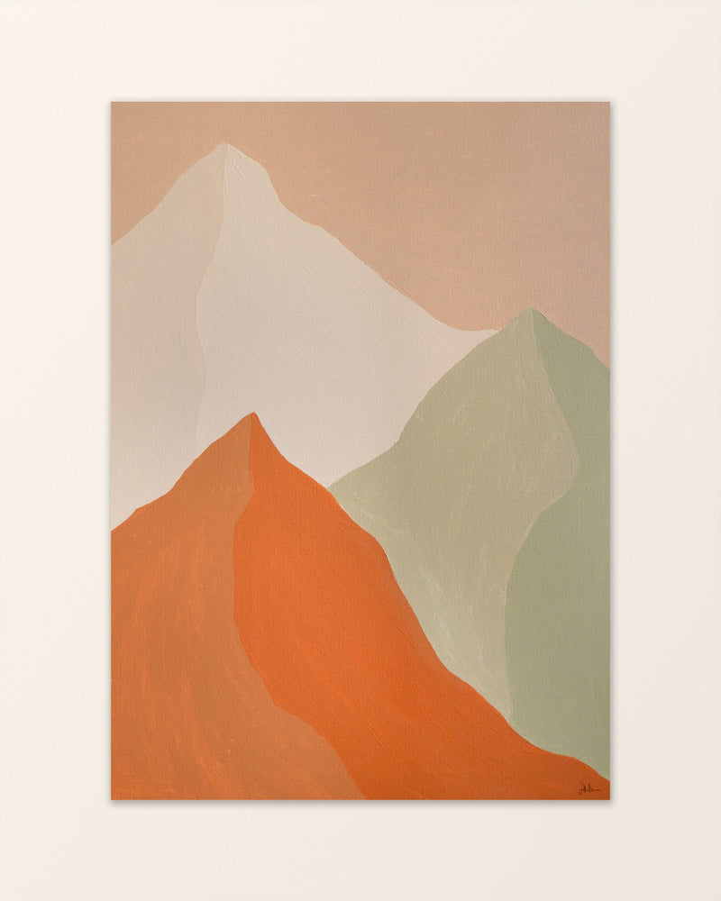 Freja red - Abstract interpreted mountain peaks - Silja-Marie Kentsdottir