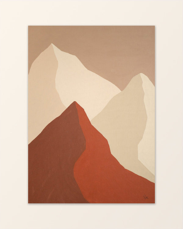 Valdi red - Abstract interpreted mountain peaks - Silja-Marie Kentsdottir